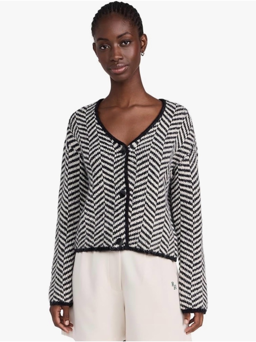 Z Supply Black Chevron Knit Cardigan Jacket